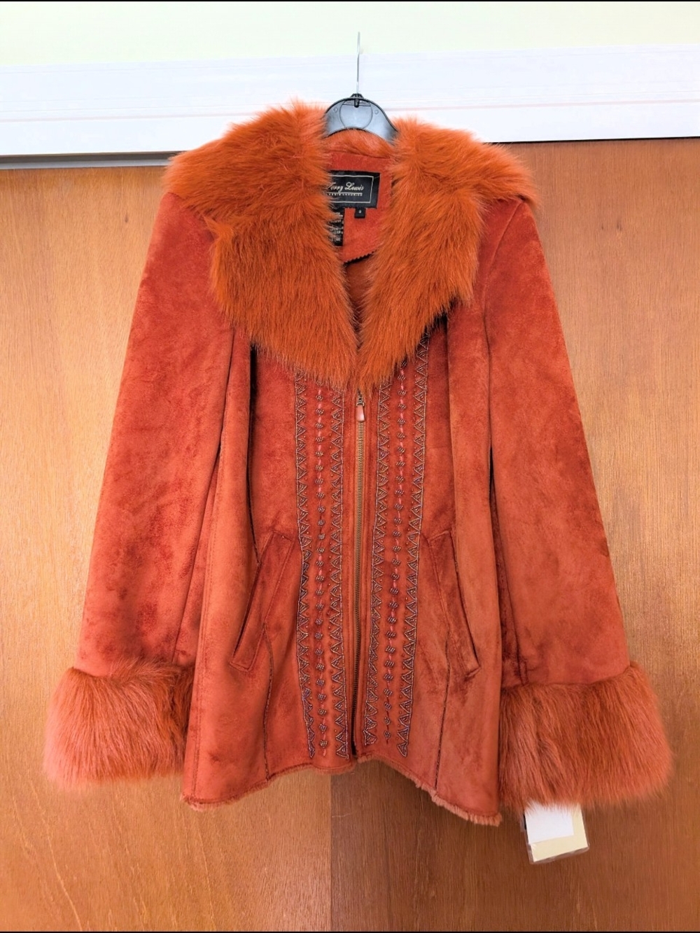 Terry Lewis Classic Luxuries Rust Orange Suede Teddy Penny Lane 70s Jacket